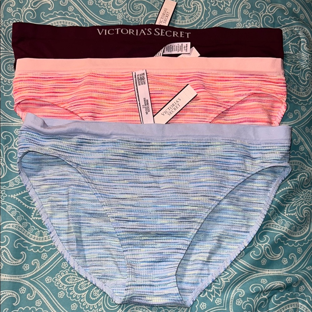 Victoria's Secret Large Bundle Purple, Pink, and Blue Panty Trio